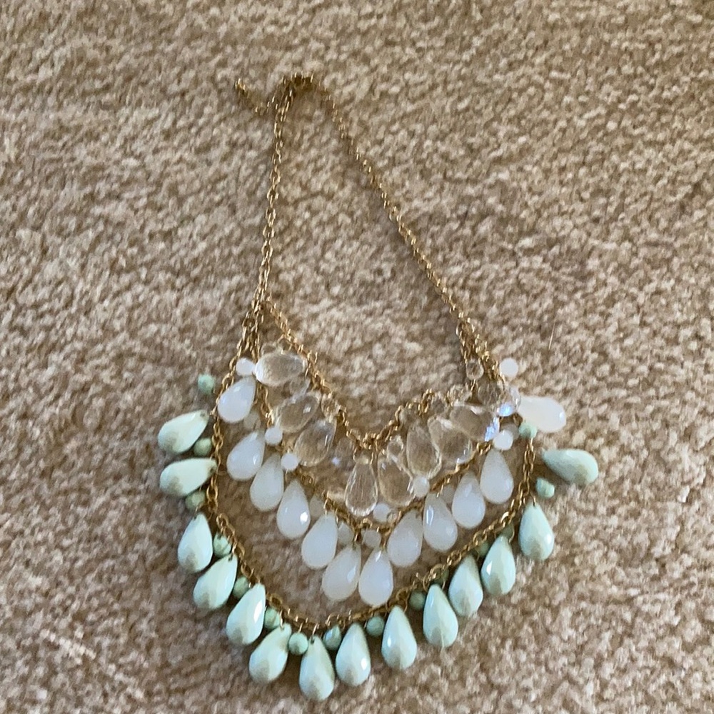 Mint Green and Clear Statement Necklace